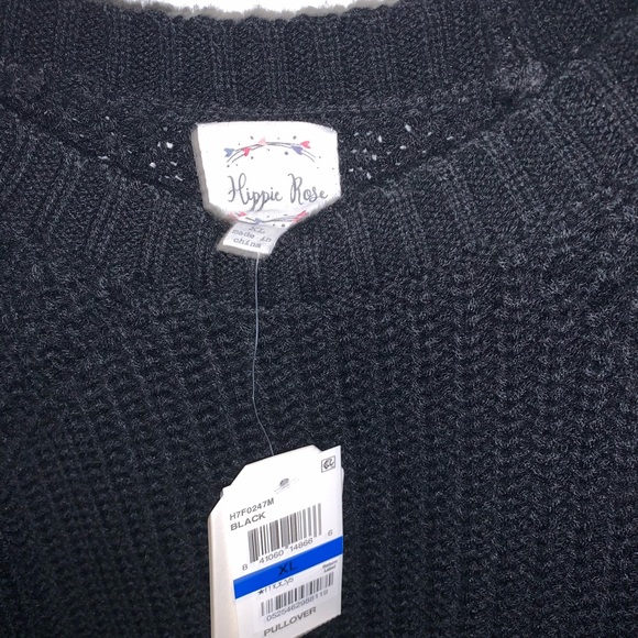XL Macy’s Cold Shoulder Black Knit Sweater - Picture 3 of 4